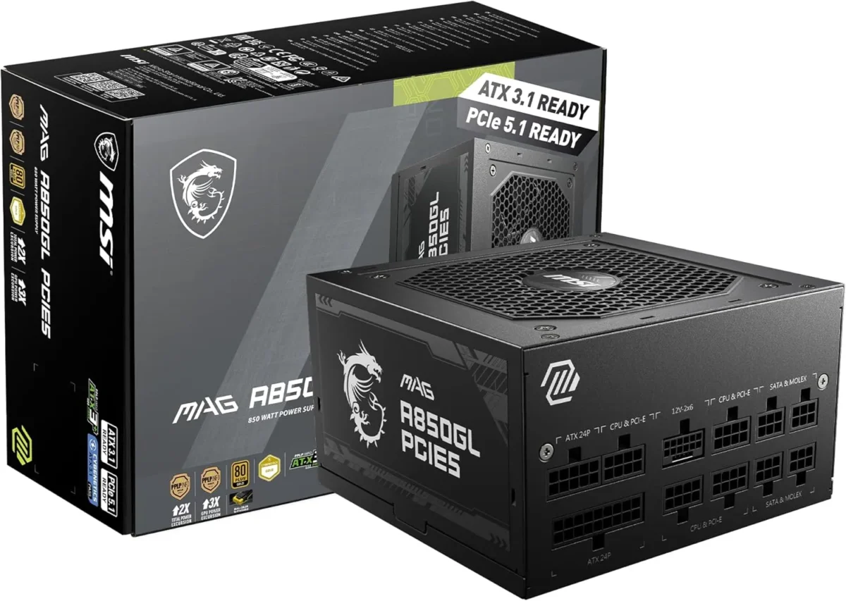 MSI MAG A850GL PCIE5 7800X3D向けおすすめ850W電源ユニット ATX 3.1 PCIe 5.1対応